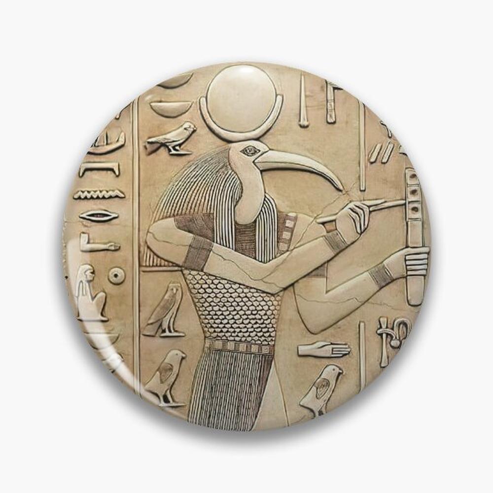 Embroidery Icon - Oude Egyptische God Thoth Pin Buttons