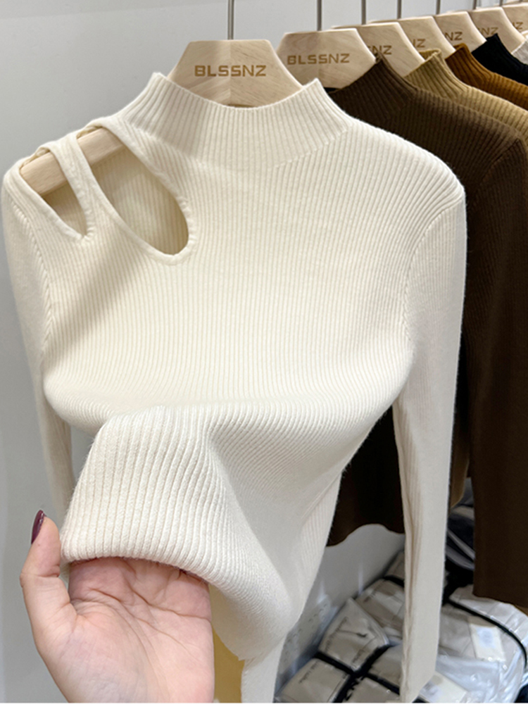 Embroidery Thread Yarn - 2026 Uitgeholde trui met turtleneck voor