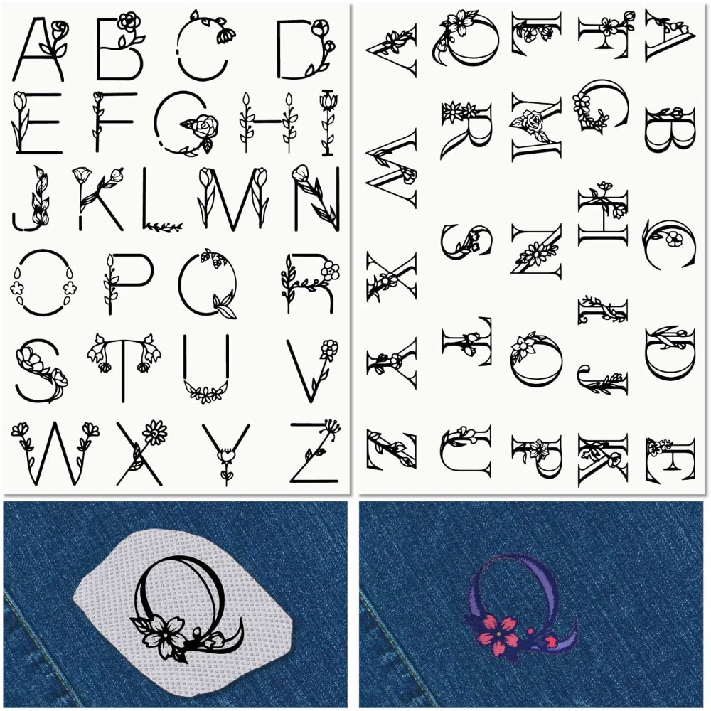 Embroidery Stitch - Letter A-Z Wateroplosbare borduurstabilisatoren Handnaaisteel en