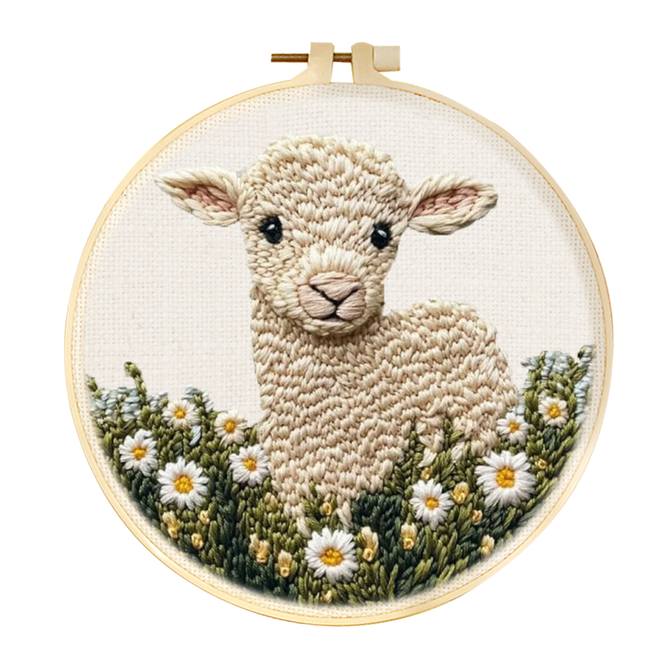 Embroidery Hoop Square - Schattige dieren DIY punch naald borduurset