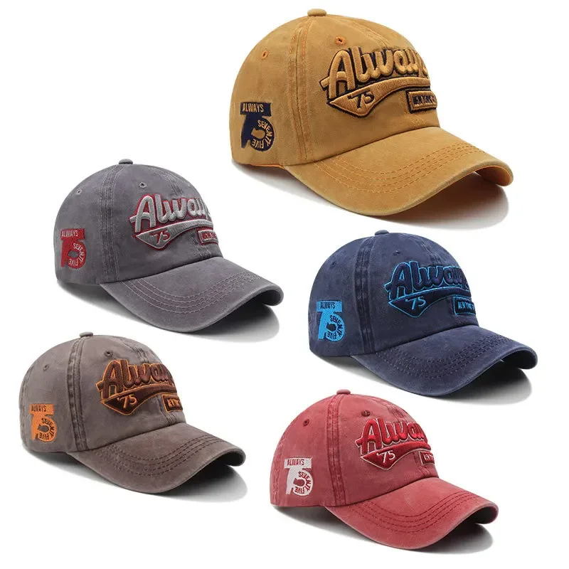 Embroidery Alphabet Designs - 2025 Lente/Zomer Unisex Katoenen Baseballpet Vintage