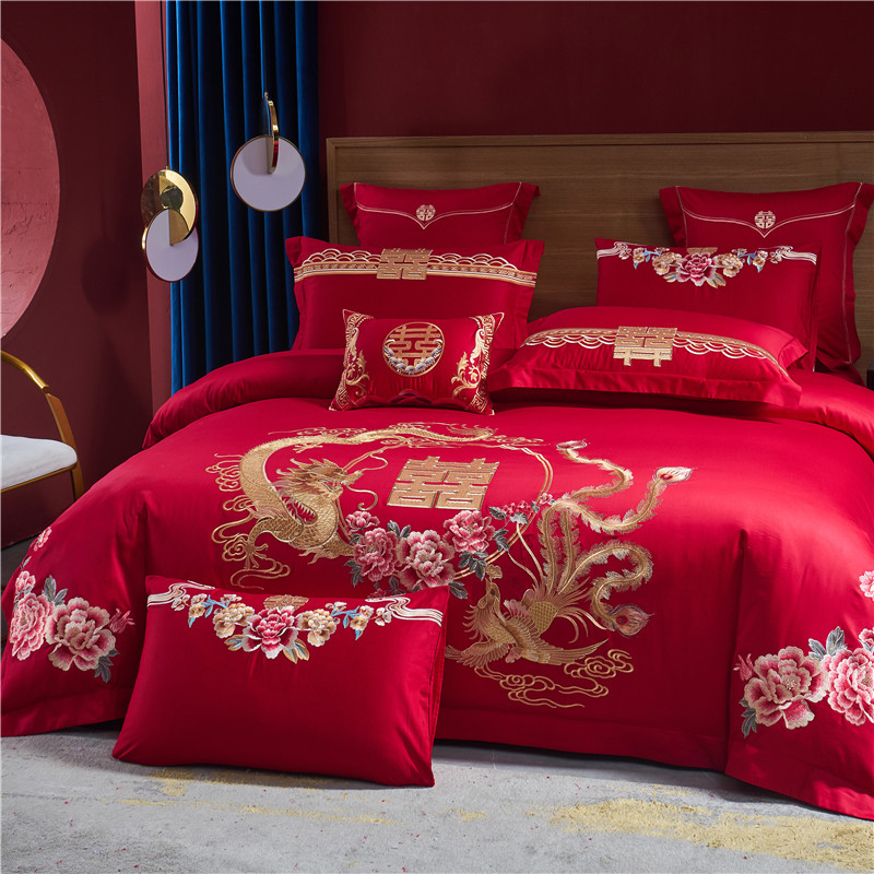 Embroidery Quilt Cover - 100% Katoenen Beddengoed Set Luxe Gouden