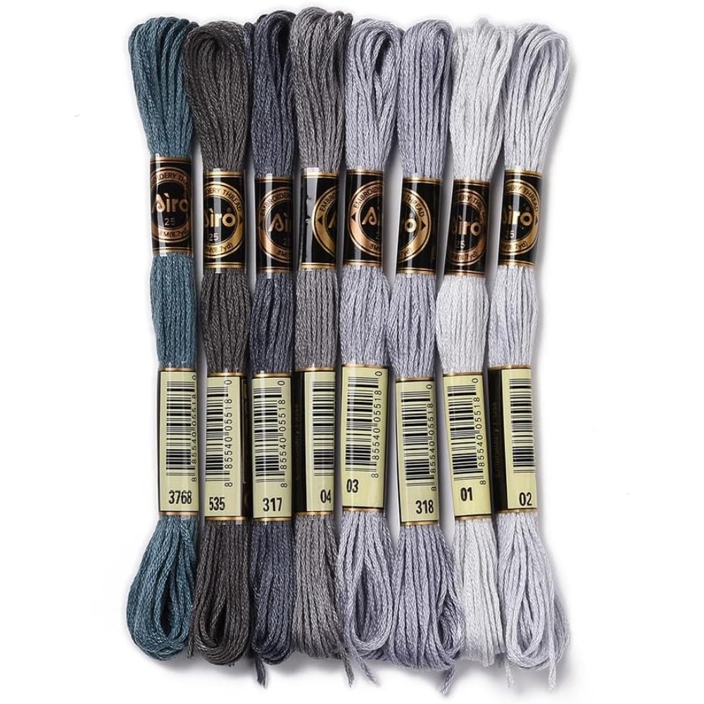 Embroidery Thread Yarn - 8 Strengen 70 Yards Grijs Vriendschapsarmbanden