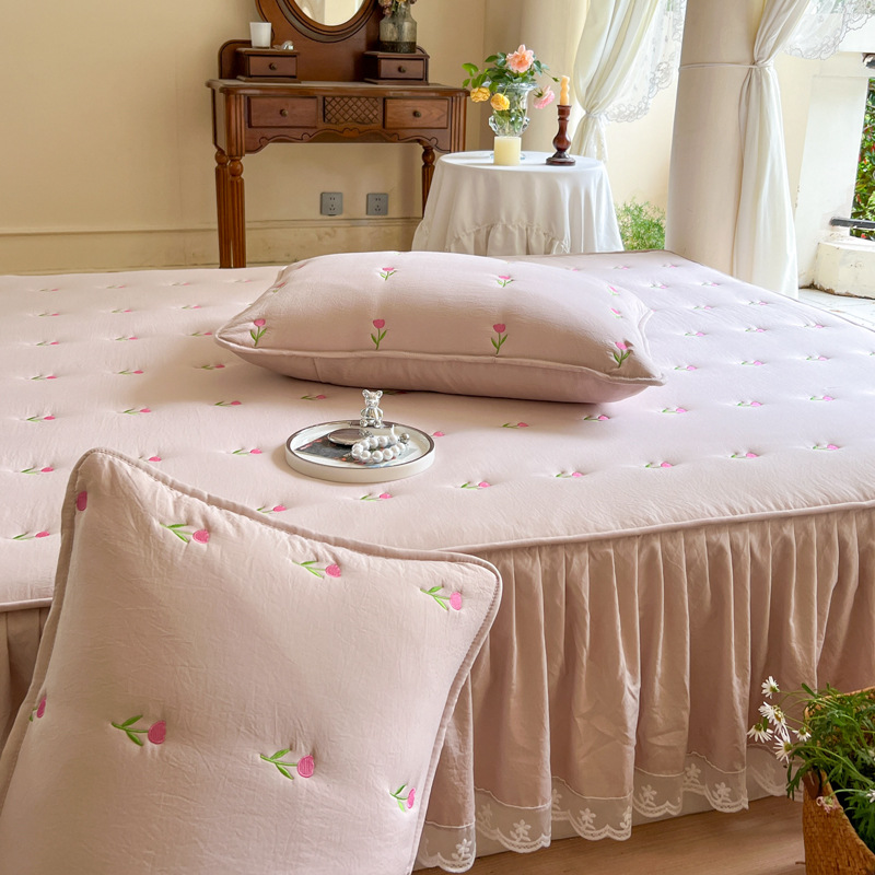 Dikker gewatteerde katoenen be - Embroidery Quilt Cover recensie en prijs