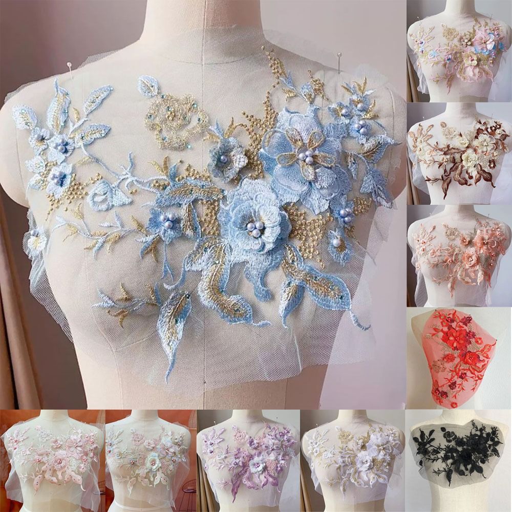 3D bloemen kralen kant stoffen - Embroidery Flower Pattern recensie en prijs
