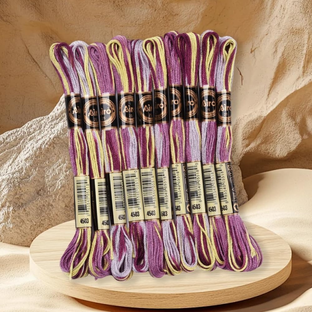 6-strengen paars bonte borduur - Embroidery Stitch recensie en prijs
