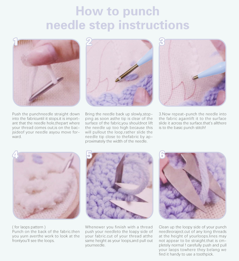 Punch Needle Borduurset voor V - Embroidery Hoop Square recensie en prijs