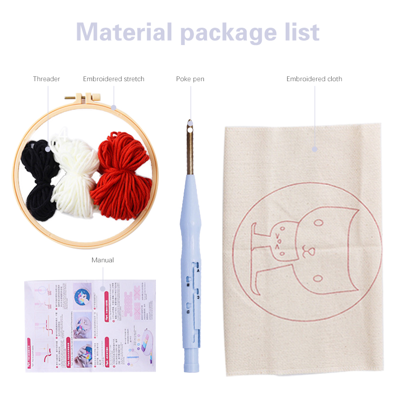 Schattige dieren DIY punch naa - Embroidery Hoop Square recensie en prijs