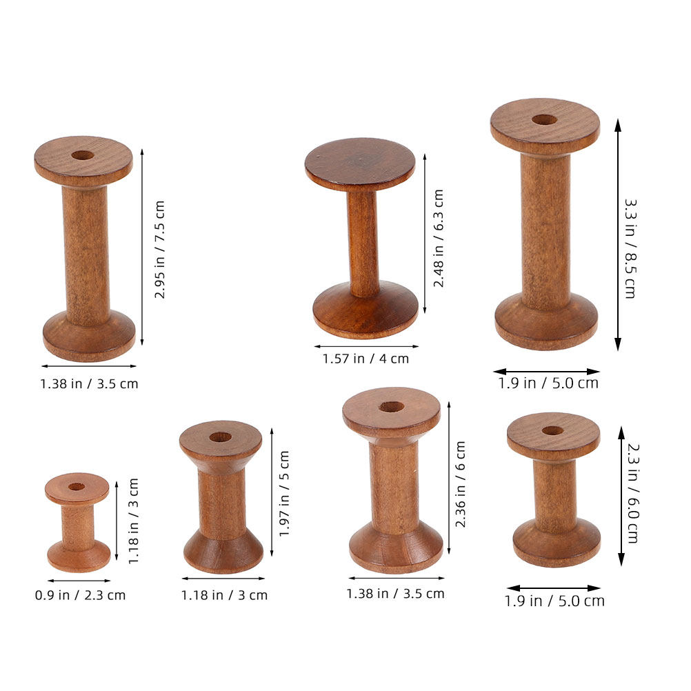 7-delige houten draadspoelen,  - Embroidery Thread Yarn recensie en prijs