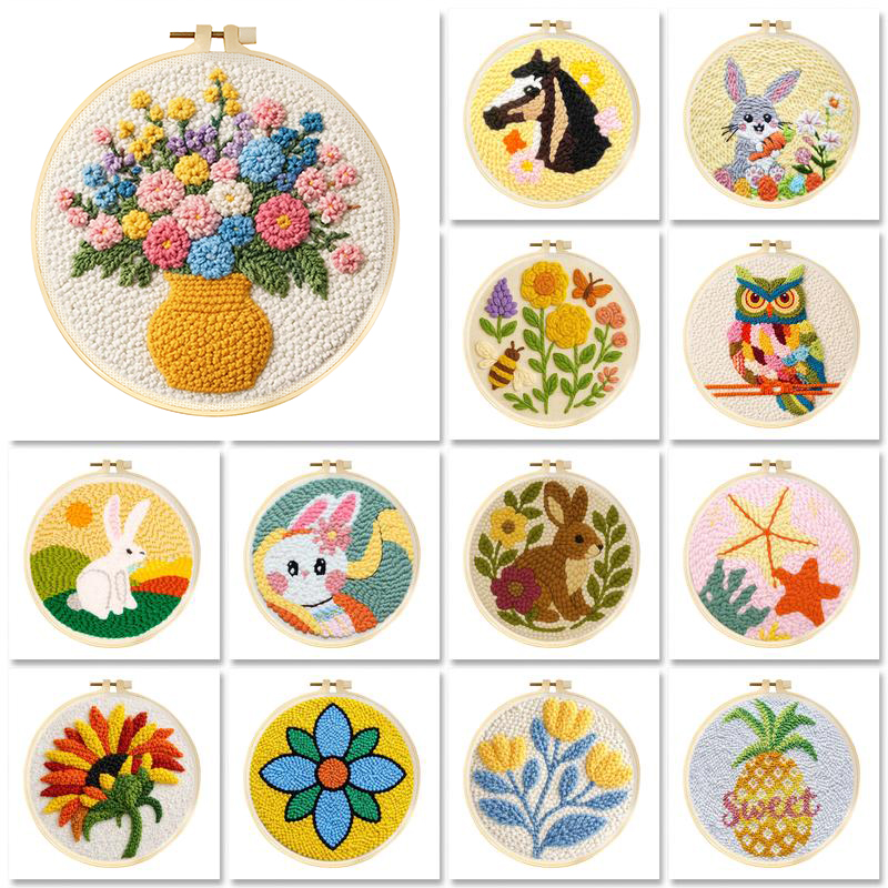 DIY Punch Needle Kits Schattig - Embroidery Hoop Square recensie en prijs