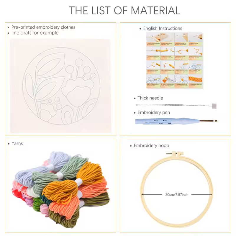 DIY Punch Needle Kits Schattig - Embroidery Hoop Square recensie en prijs