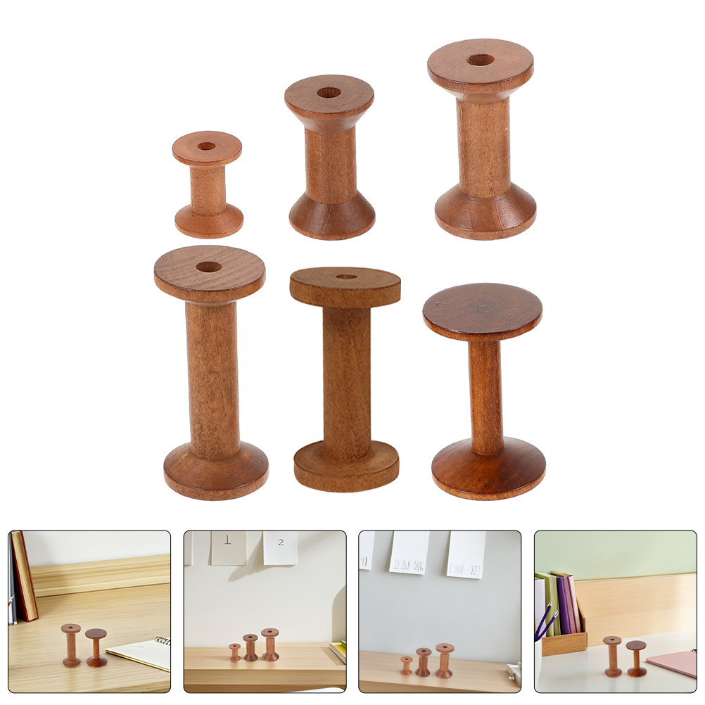 6 stuks vintage houten draadsp - Embroidery Thread Yarn recensie en prijs
