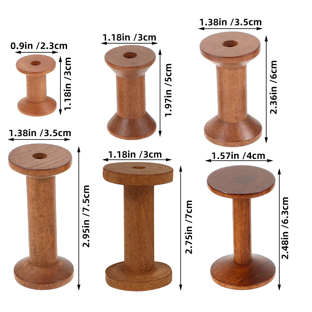 6 stuks vintage houten draadsp - Embroidery Thread Yarn recensie en prijs