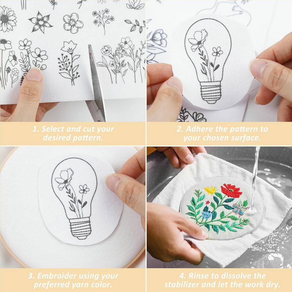 Wateroplosbare borduurpatronen - Embroidery Flower Pattern recensie en prijs