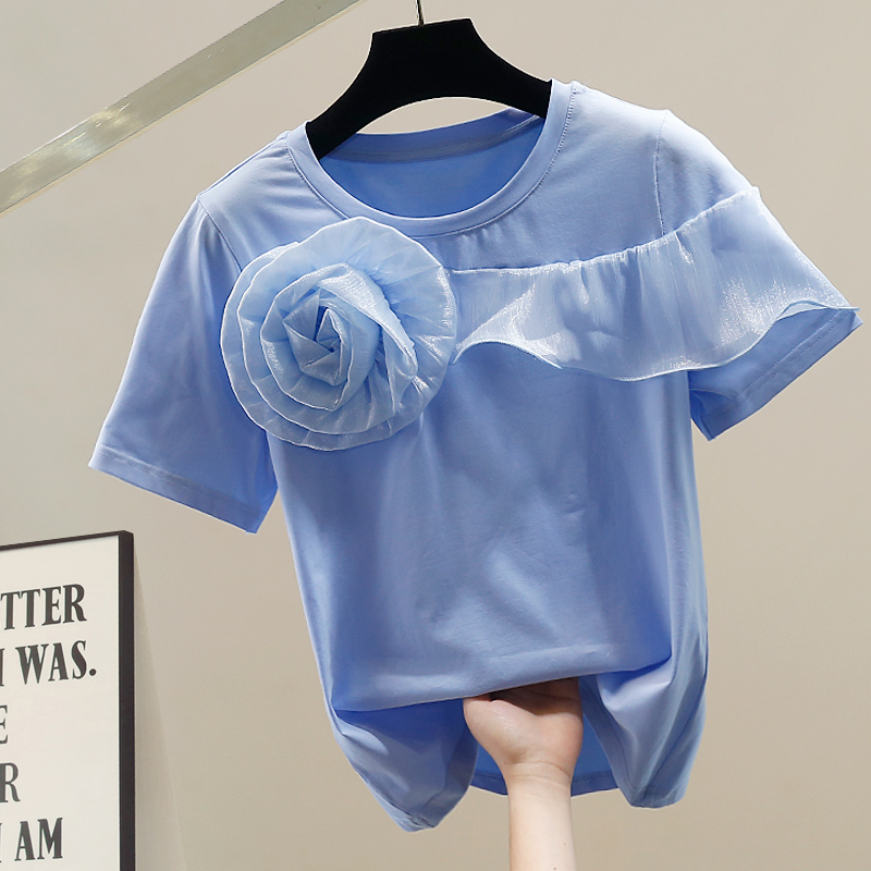 Modieus Koreaans T-shirt met k - Embroidery Flower Pattern recensie en prijs