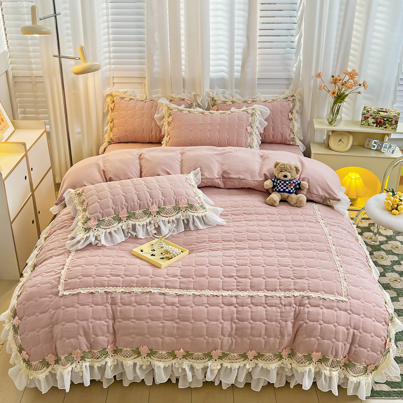 Roze Koreaanse Prinses Stijl B - Embroidery Quilt Cover recensie en prijs