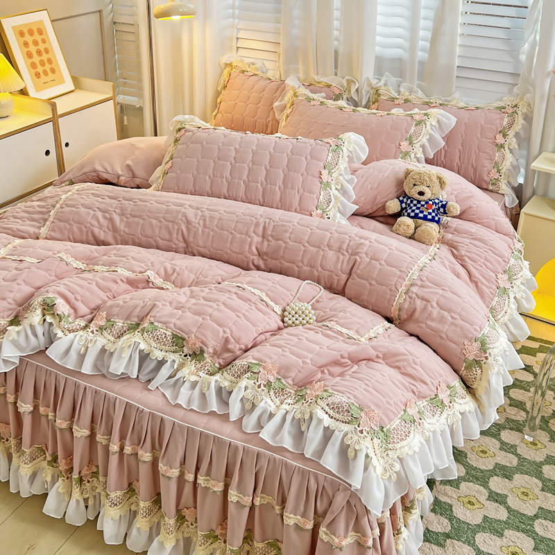 Roze Koreaanse Prinses Stijl B - Embroidery Quilt Cover recensie en prijs